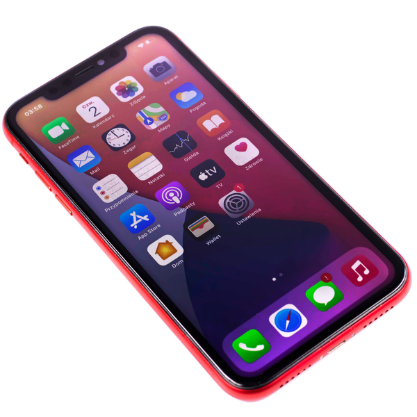 Apple iPhone 11 Red 64GB Smartfon - Stan Bardzo Dobry (Brak Face ID+Komunikat o LCD)