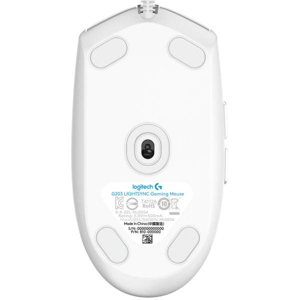 Myszka Gamingowa Logitech G203 LIGHTSYNC Biała Przewodowa | Refurbished