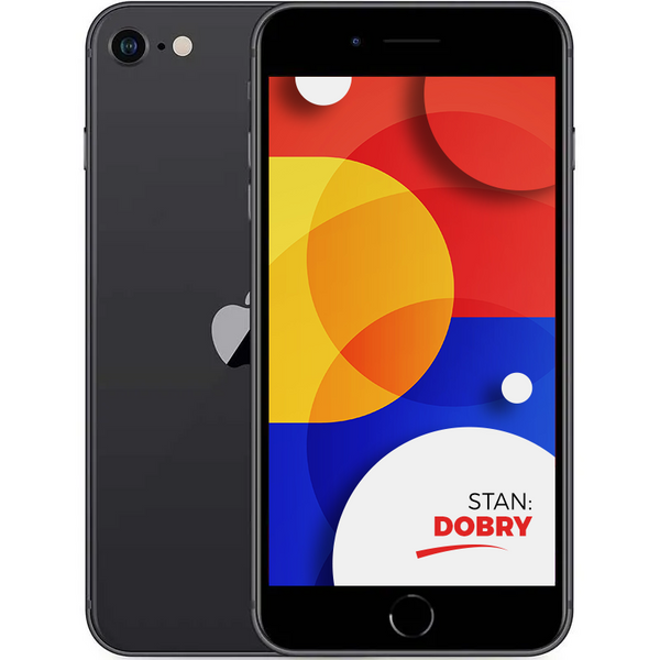 Apple iPhone SE 2020 Black 128GB A2296 Smartfon - Stan Dobry