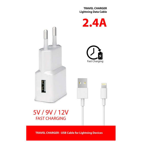 Ładowarka do Tabletów iPhone 5, 6, 6s, 7, 8, X, 11 - 15W/2A