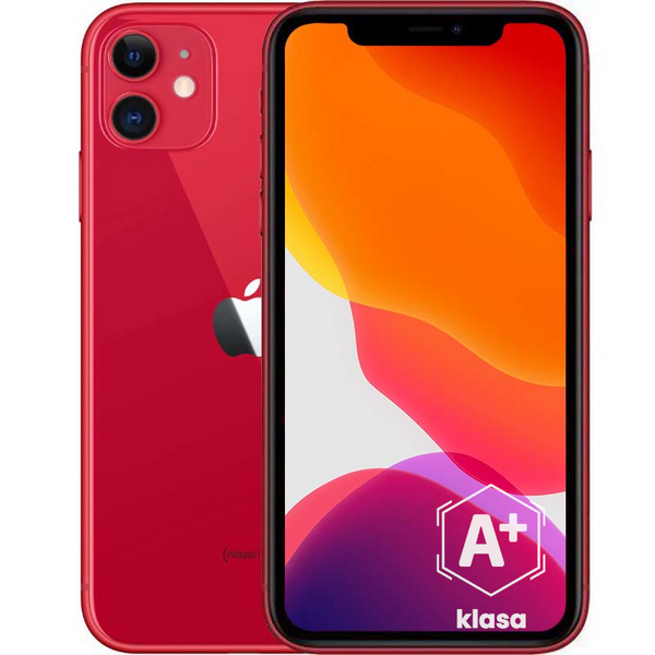 Apple iPhone 11 Red 128 GB Smartfon - Klasa A+ (Komunikat o Baterii)