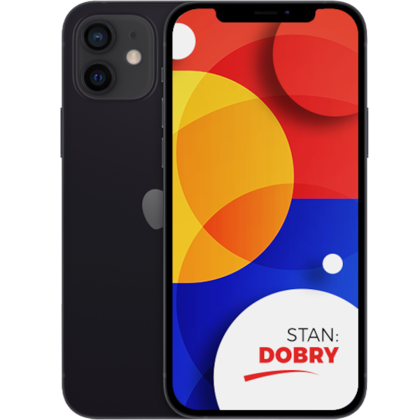 Apple iPhone 12 Black 128 GB Smartfon - Stan Dobry (Komunikat o kamerze)