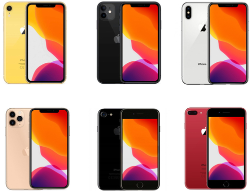 Paczka 12 x Apple iPhone 7/7 Plus/8/8 Plus/X/XR/XS/XS Max/11/11 Pro