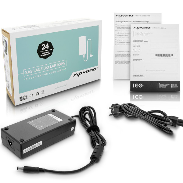 Zasilacz Movano do Dell 19.5v 9.23a (7.4x5.0 pin) 180W