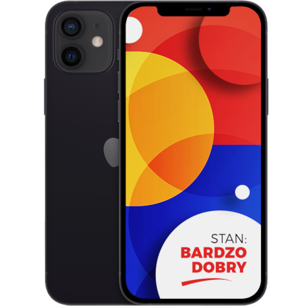 Apple iPhone 12 Black 256GB Smartfon - Stan Bardzo Dobry (Wymieniony LCD + Wymieniona Bateria)