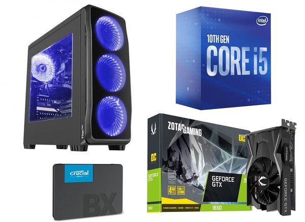 Zestaw gamingowy Logitech - Intel Core i5-10400F / Zotac GeForce GTX 1650 4GB / 240GB SSD / 8GB DDR4 / WIN 10 PRO + Monitor Samsung 24" + Klawiatura Logitech G613 + Myszka Logitech G600 + Słuchawki Logitech G633 + Podkładka Logitech G640
