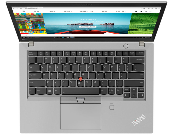 Laptop Lenovo ThinkPad T480s Silver / i7 - 8650U / 24GB / 256GB SSD / 14" Full HD dotyk / Klasa A-