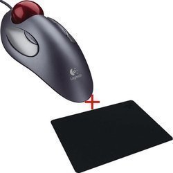 Myszka Logitech Trackman Marble Mouse Trackball + podkładka Razer Goliathus Stealth | Refurbished